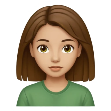 Make a zumba coach emoji, brown eyes, brown hair girl, green shirt withe "the roots" on it sticker