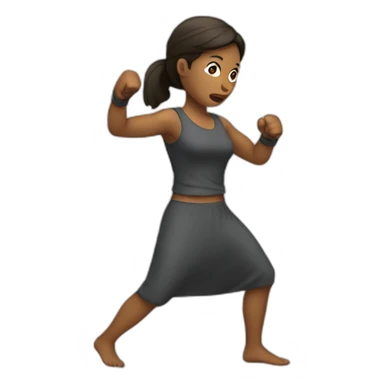 woman fighting sticker