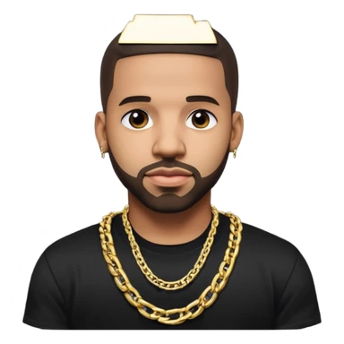 Drake with gold chain necklace  sticker