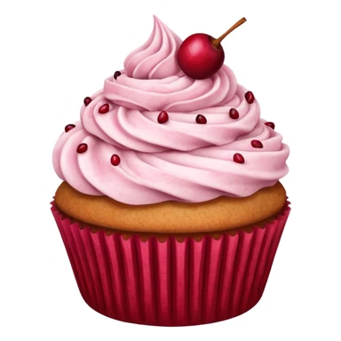 Cranberry cupcake with cinnamon dusted sticker