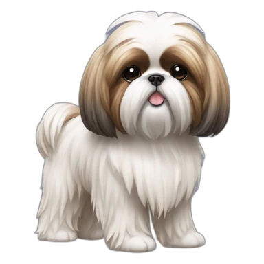 Dog Shih Tzu with long wool full-height stand up sticker