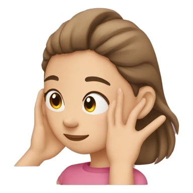 Girl holding her ear with her hand sticker