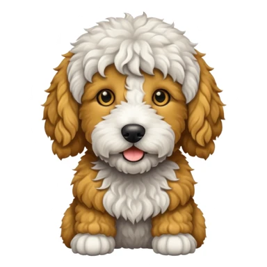 a white and black goldendoodle sticker