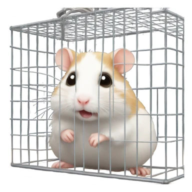 hamster in cage sticker