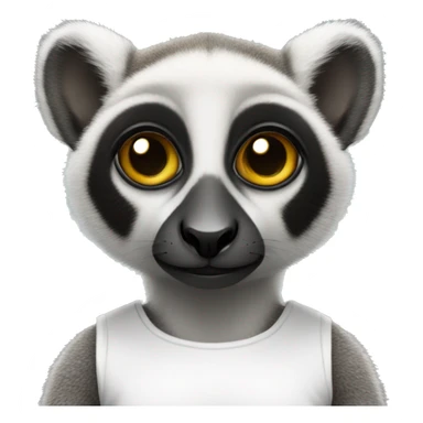 Lemur With a white Tank top sticker