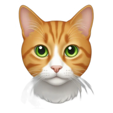 green eyed orange tabby cat with white in her sticker