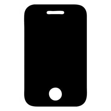 iPhone emoji as a solid black icon, bold silhouette sticker