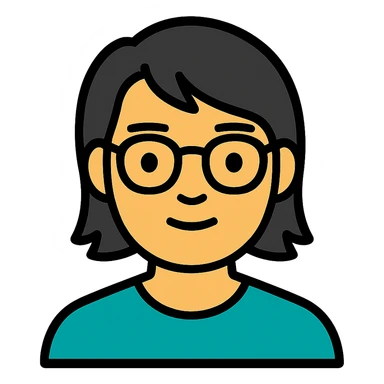 Make the male Asian character have longer hair, keep glasses, and maintain the current style with a transparent background. sticker
