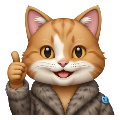 Cat smiling and giving thumbs up sticker