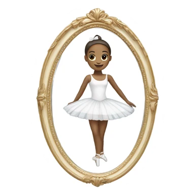 white mirror with bow ballerina sticker
