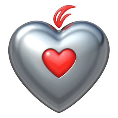heart with a chrome finish sticker