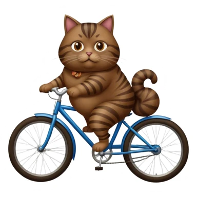 Fat dark tabby riding a bike sticker
