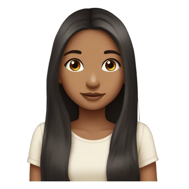 Cute girl with pelCute girl with long hair black skinCute girl with long black hair light brown skin bonCute girl with long black hair pretty light brunette skin sticker