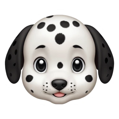white baby Dalmatian only face sticker