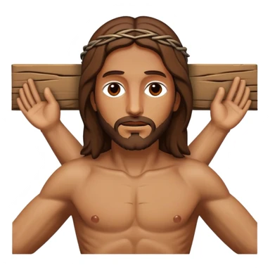 Brown Jesus crucified  sticker