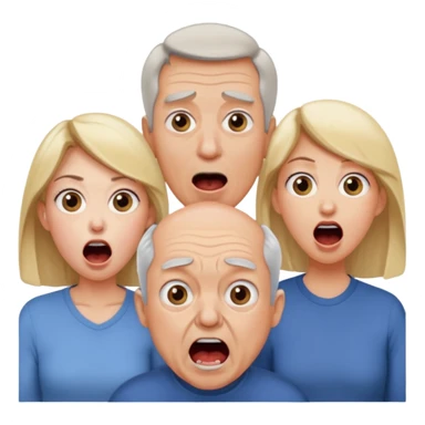 HAZ UNA FAMILIA GRITANDO, MI NOVIA, MI OPAPA. MI MAMA Y YO. CARA DE GRITOS FUERTEES sticker