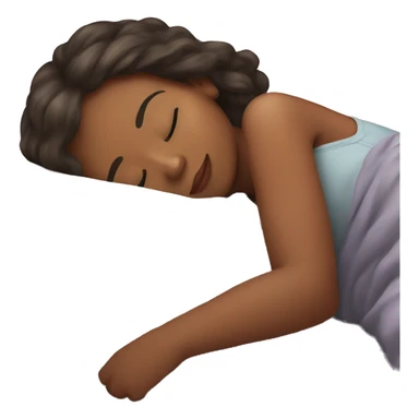Girl sleep with cat sticker