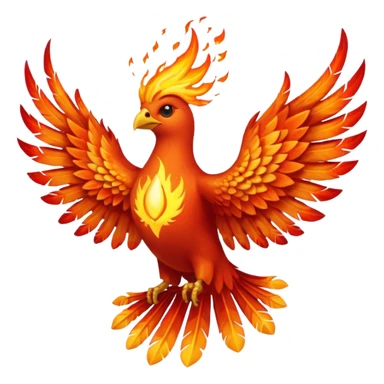 Phoenix force from marvel in a shape of flame bird face to screen with spread wings sticker