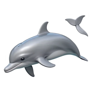 Cinematic realistic 3D playful gray bottlenose dolphin sticker