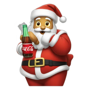 santa drinking coca cola sticker