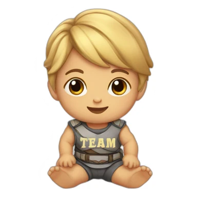 Cute baby warrior with shirt that says team hope sticker