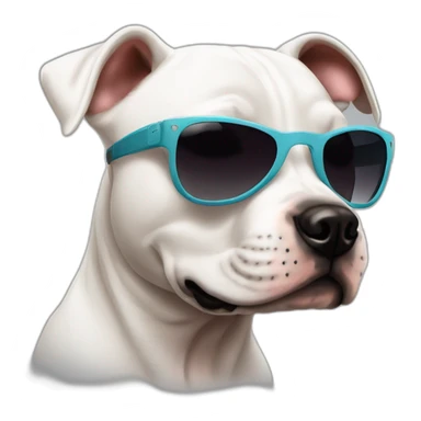 Full Puppy of Staffordshire bull terrier in sunglasses sticker