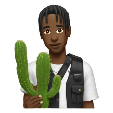 travis scott holding a cactus sticker