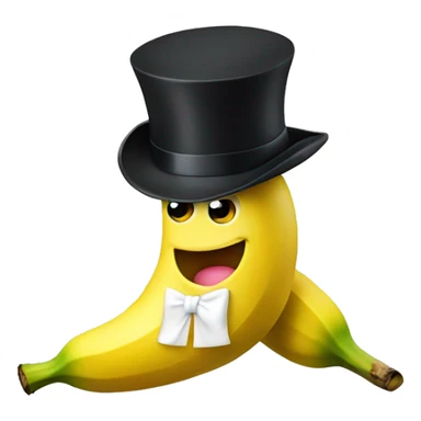 banana wearing a top hat sticker