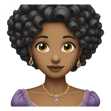 black curly haired princess sticker