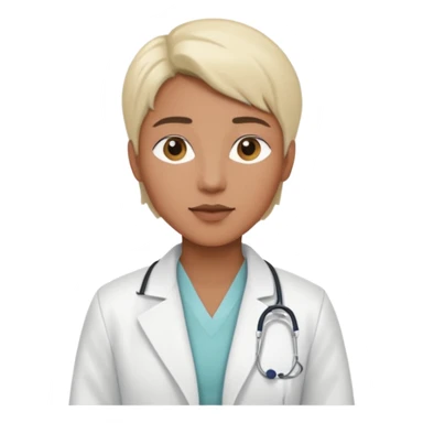 androgynous physician no stethoscope and medium tone skin  sticker