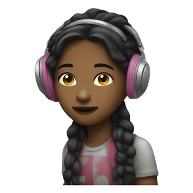 Girl listening Music sticker