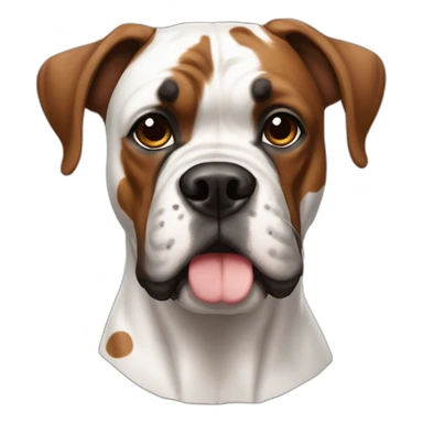 Boxer dog white brown spot sticker