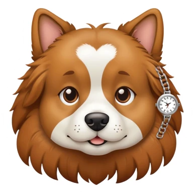 dog wearing a watch sticker