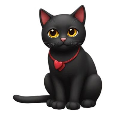 cat red fall in love with black kitty sticker