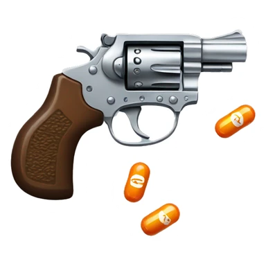 Revolver made of pills sticker