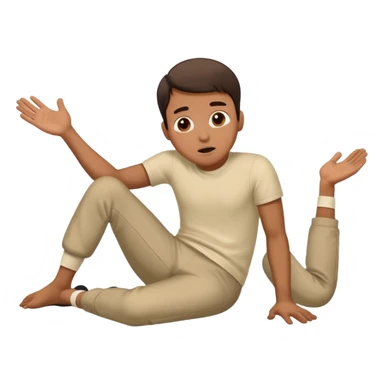 a man lying on the floor who has just fallen sticker