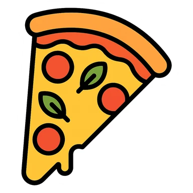 colored icon of a Margherita pizza slice sticker