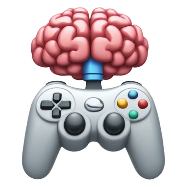 A combination of a brain and a game controller sticker