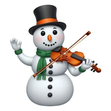 Snowman with Musical Instrument violin sticker
