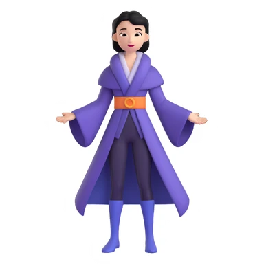 whimsical character with elegant simple outfit and mysterious aura sticker