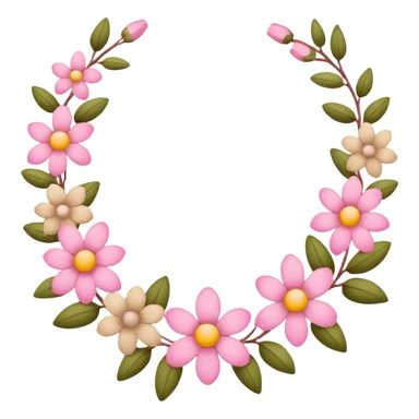 Pink and beige flower garlands  sticker