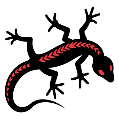 salamander black with fiery red flashes on the scales sticker