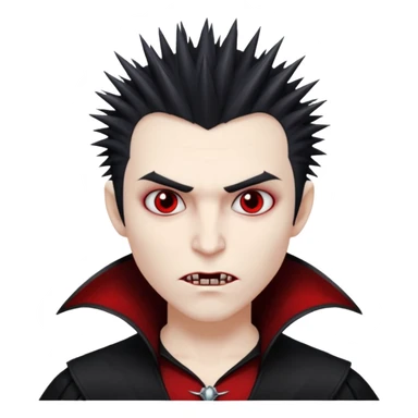 vampire emoji with spiky emo hair sticker