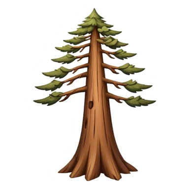 long slim sequoia tree no leaves sticker
