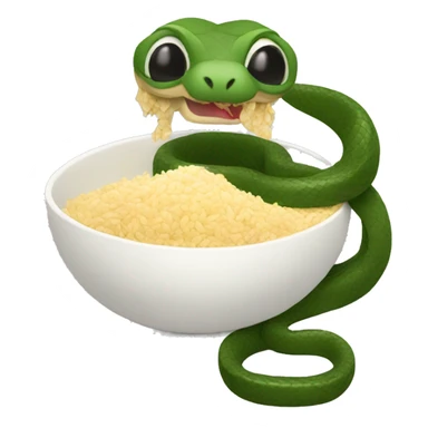 Snake eating rice sticker