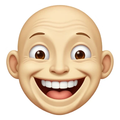 Laugh with ugly face sticker