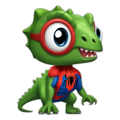 dinosaur dressed as spiderman sticker