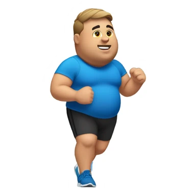 fat guy running sticker