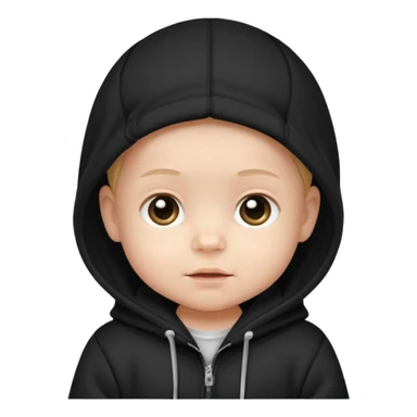 baby with black hoodie sticker