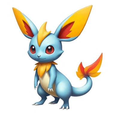Colorful Shiny Exotic Victini-Salandit-Minccino-Emolga-Fakémon-hybrid-creature (full body)  sticker